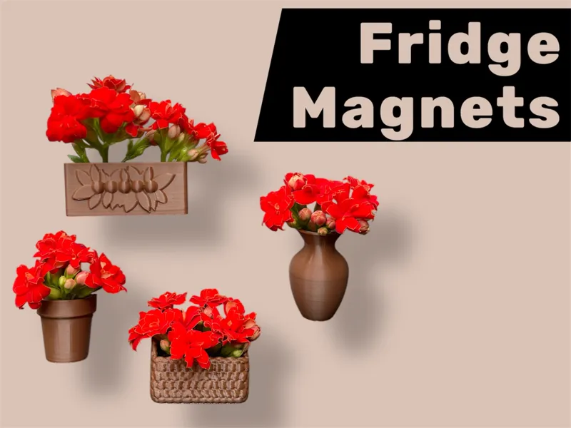Kühlschrank Magnete Vase, Blumentopf, Korb