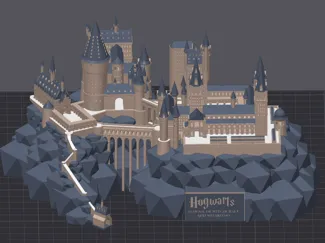 Snow covered Hogwarts - Recessed Logo