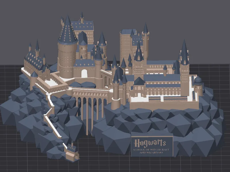 Snow covered Hogwarts - Recessed Logo