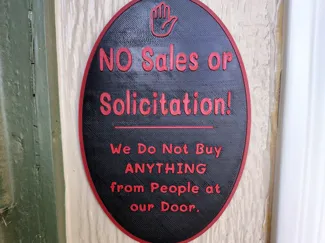 No Soliciting Sign