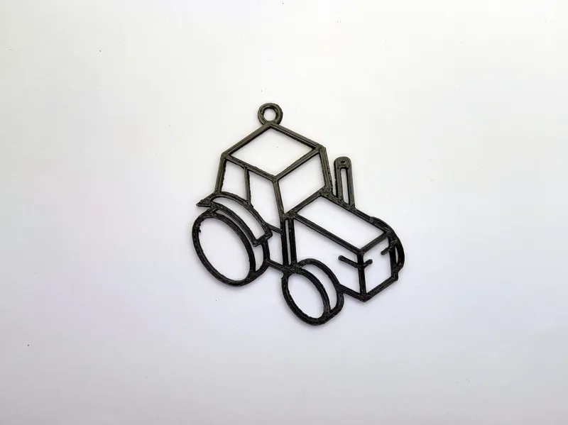 Farm tractor - isometric keychain