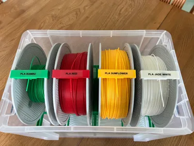 Combined filament clip and label