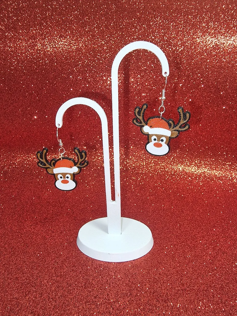 Cute baby reindeer earrings view 2
