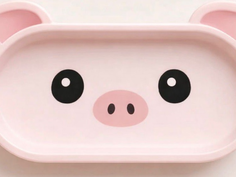 pig glasses plate