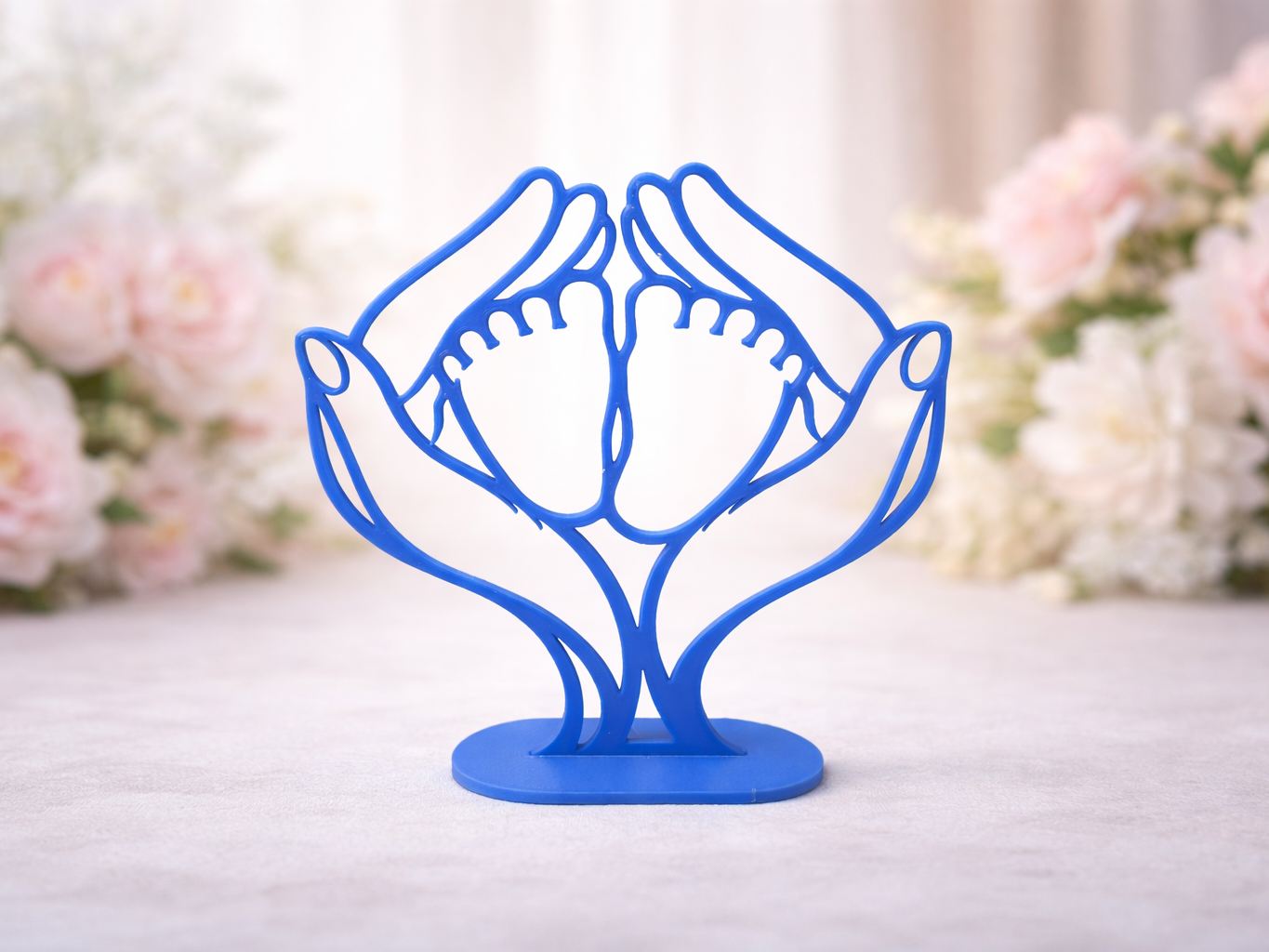 Mother Hands Holding Baby Feet Sculpture