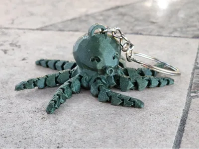(KEYCHAIN) Low Poly Cute Mini Octopus