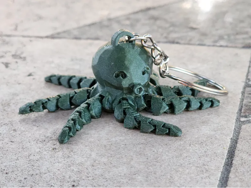 (KEYCHAIN) Low Poly Cute Mini Octopus