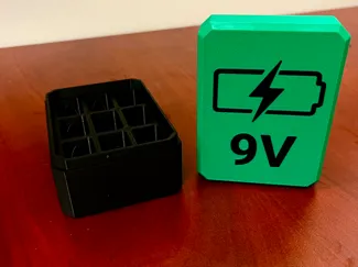9V Battery Storage Box with Snap Lid Design