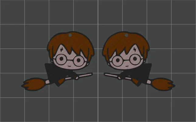 Harry Potter "Harry on Broom" Earrings view 2