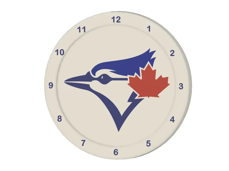 Toronto Clock Display Design Toronto Blue Jays Clock Face - Free 3D Print Model - MakerWorld