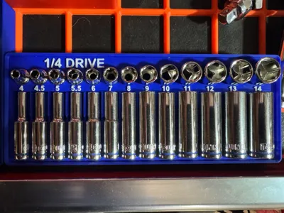 Quinn 1/4 Drive Socket Gridfinity Organizer 