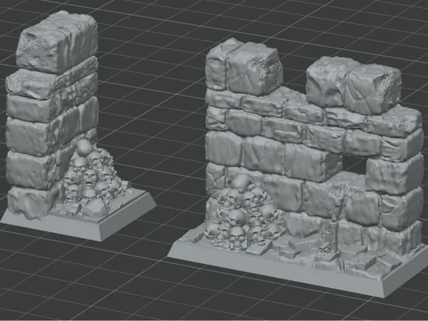 Murs HeroQuest - simples et doubles avec détails