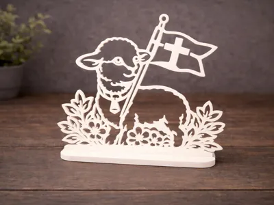 Easter Lamb with Cross Flag