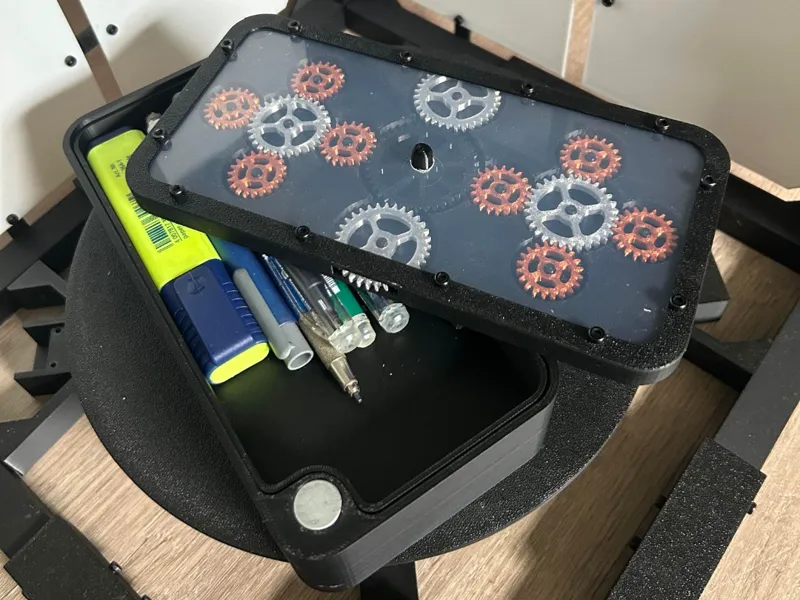 pencil case with fidget gear