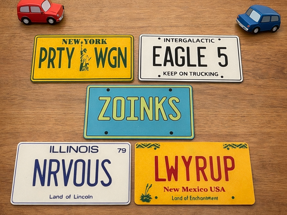 Retro License Plate Magnets Vol. 2 - Disp. Faces