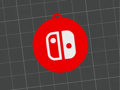 Round and square Nintendo Switch logo keychain