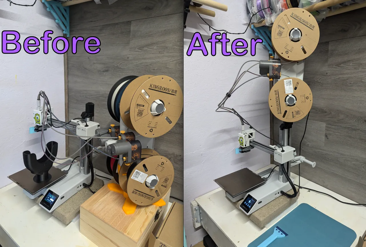 A1 Mini AMS Lite Rotating Top Mount Vertical Stand view 2