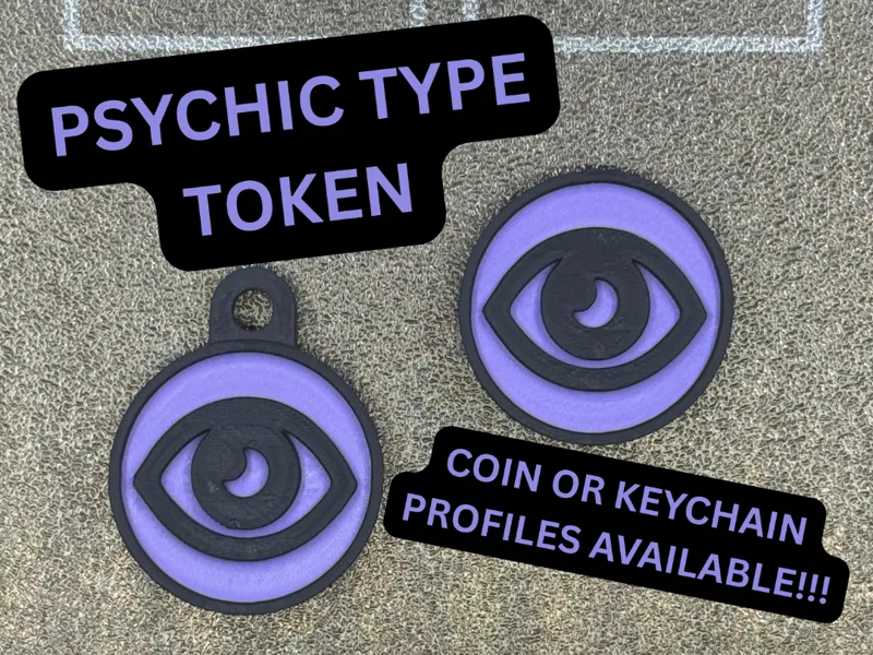 Pokemon Psychic Energy Token and Keychain