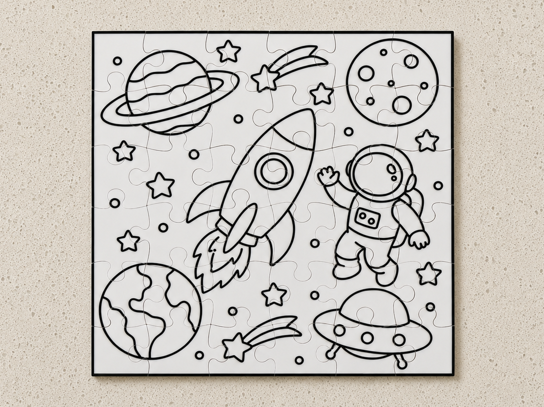 Space Coloring Puzzle & Storage Box