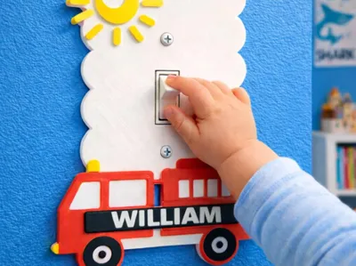 Boys Firetruck Switch Plate Cover