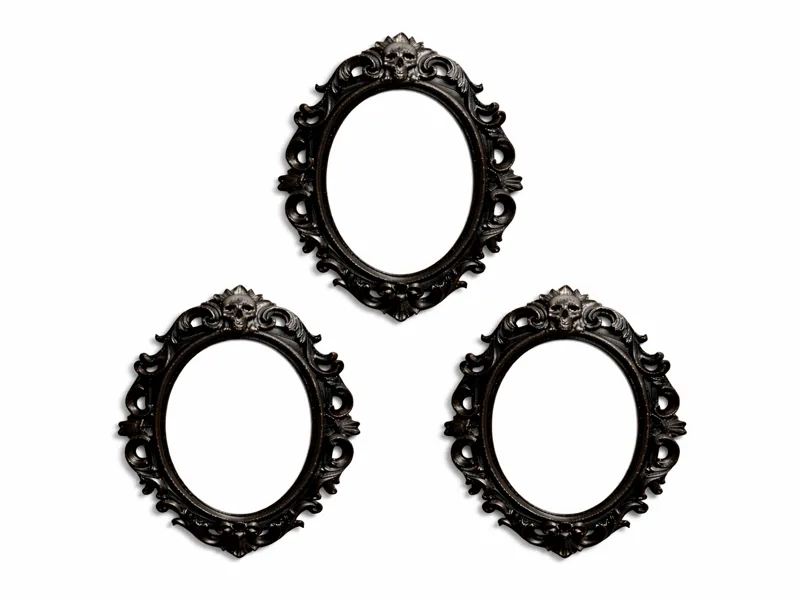 Gothic Oval Skull Picture Frame Baroque