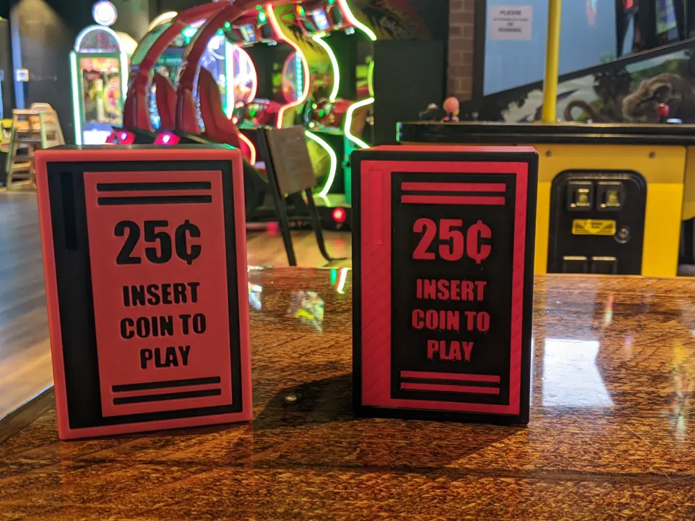Retro Arcade Insert 25¢ Coin Bank/LED Light Holder - Free 3D Print ...