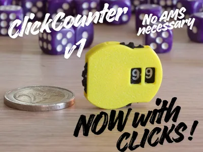 ClickCounter v1, coin sized, No AMS needed!