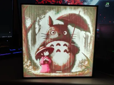 Totoro Color Lithophane Lightbox