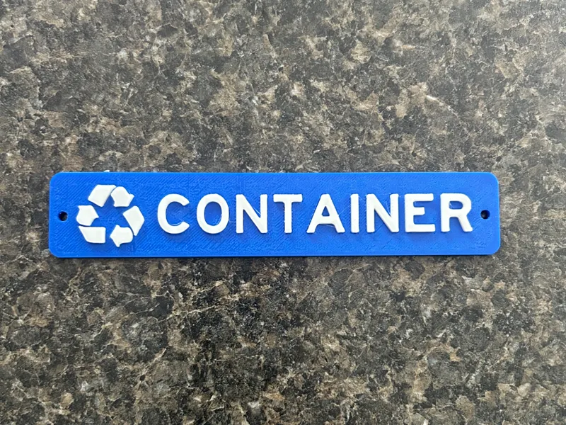 Container Sign For Recycling 