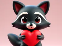 Raton laveur mignon avec cœur (Saint-Valentin) — photo 1