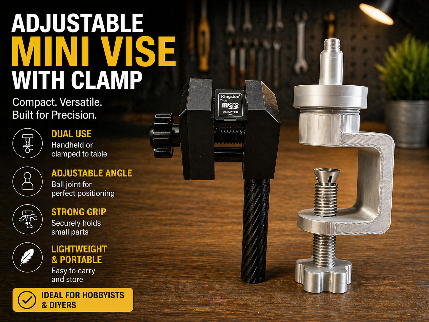 Adjustable Mini Vise with Clamp