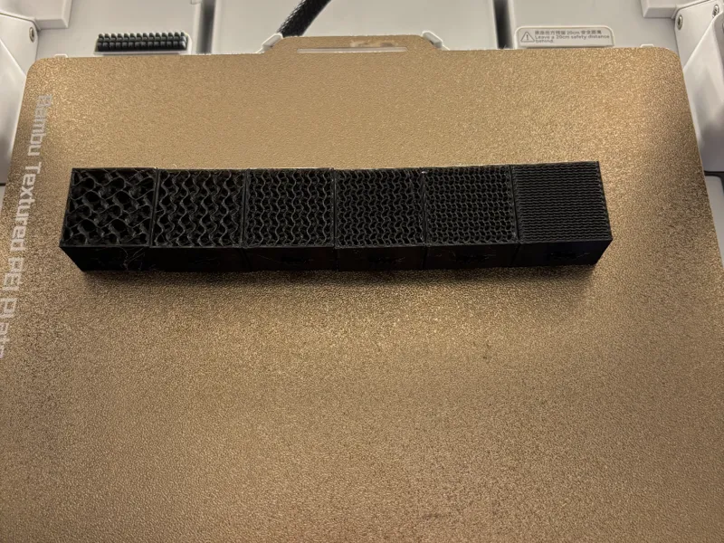 Gyroid Infill Swatches in TPU