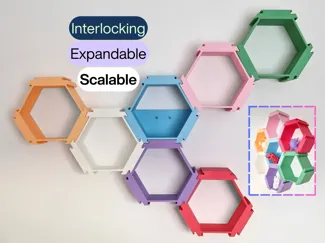 Hexagon Shelving Interlocking Expandable Scalable