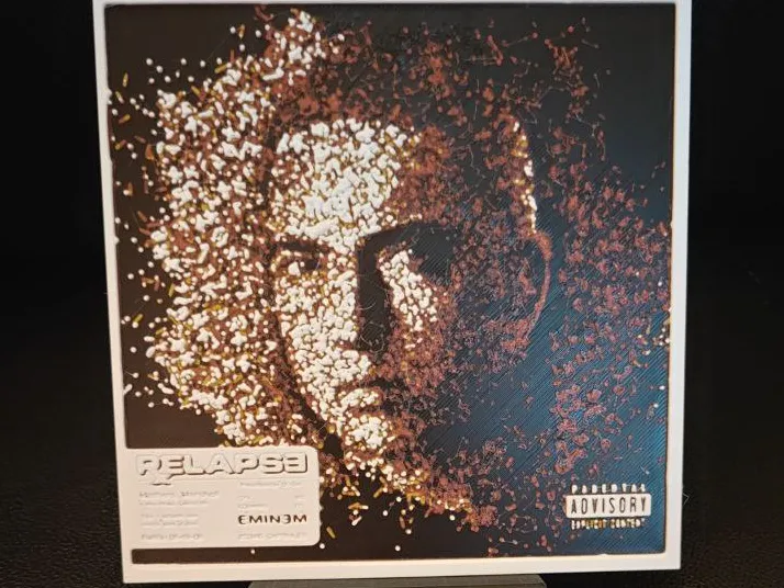eminem relaspe 3d printed hueforge album cover