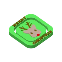 Single Reindeer Spinner - Red Nose - Dark Words