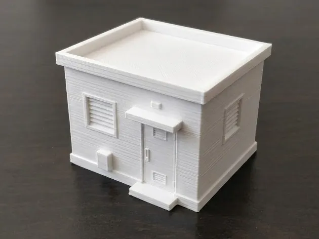 Escenografía en miniatura: Concrete Utility Building. Referencia del modelo original.