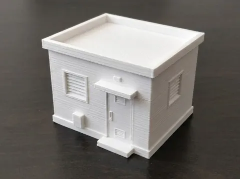 Escenografía en miniatura: Concrete Utility Building — referencia de MakerWorld