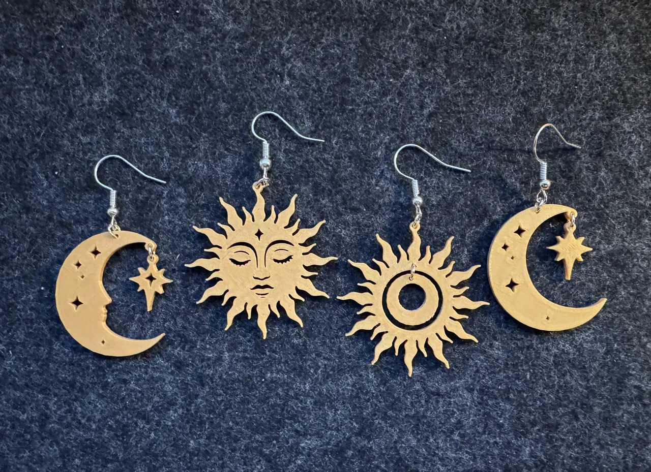 Sun and Moon Earrings view 2
