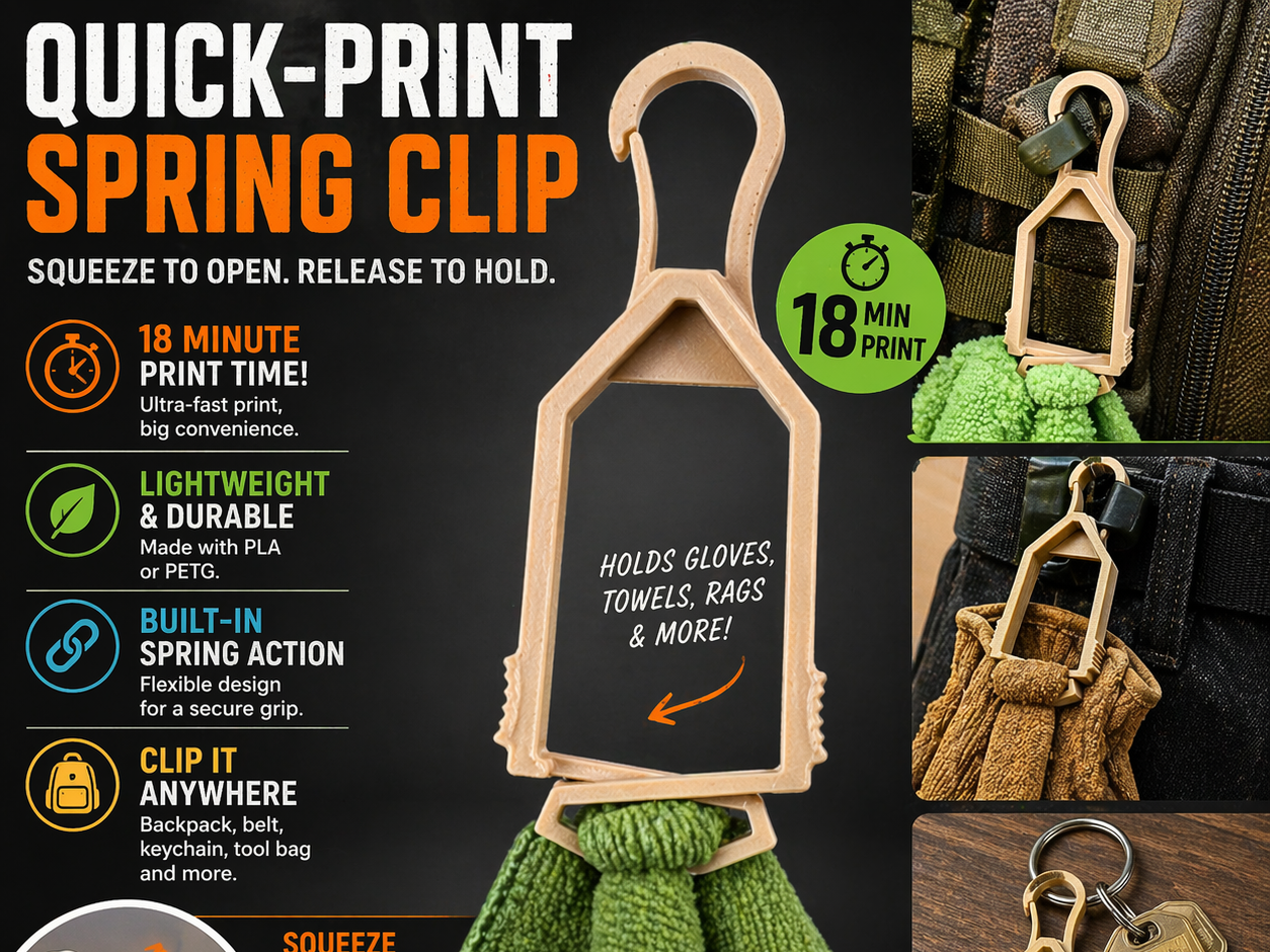 Quick-Print Spring Clip – Multi-Use Gear Holder