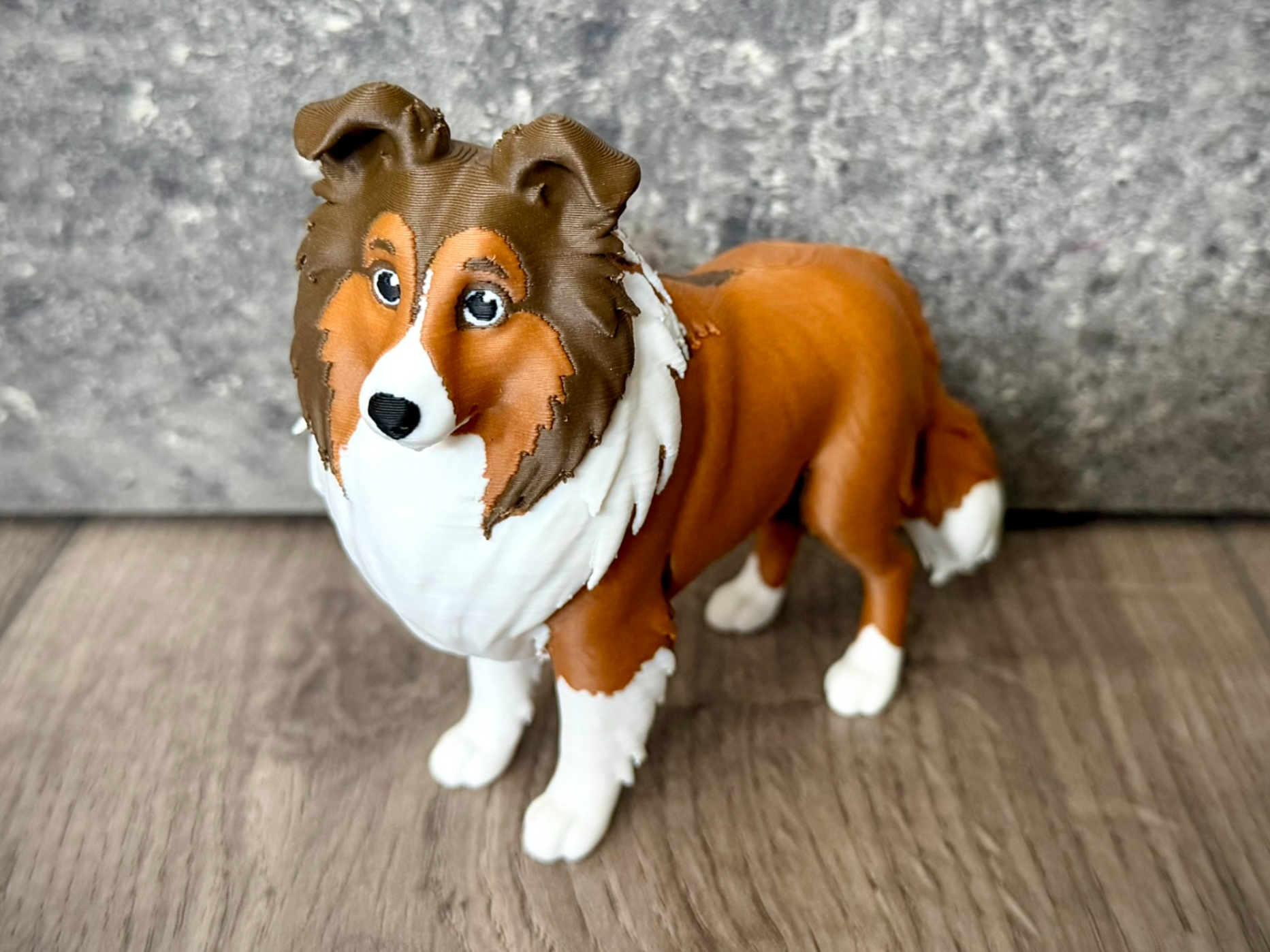 Rough Collie Long Haired dog figurine toy detailed