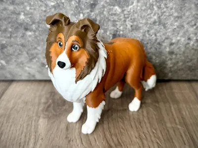Rough Collie Long Haired dog figurine toy detailed
