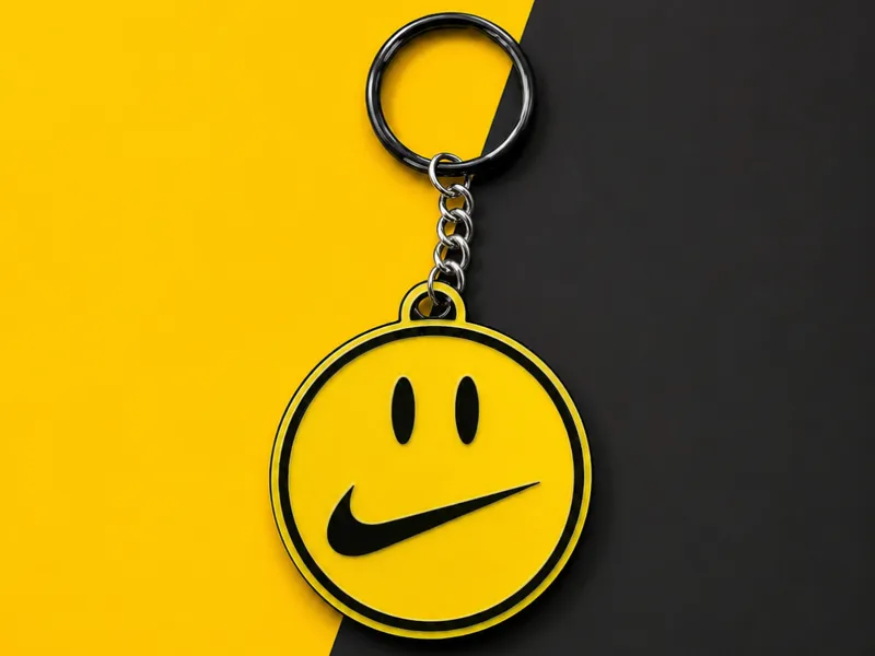 Nike smile-inspired keychain