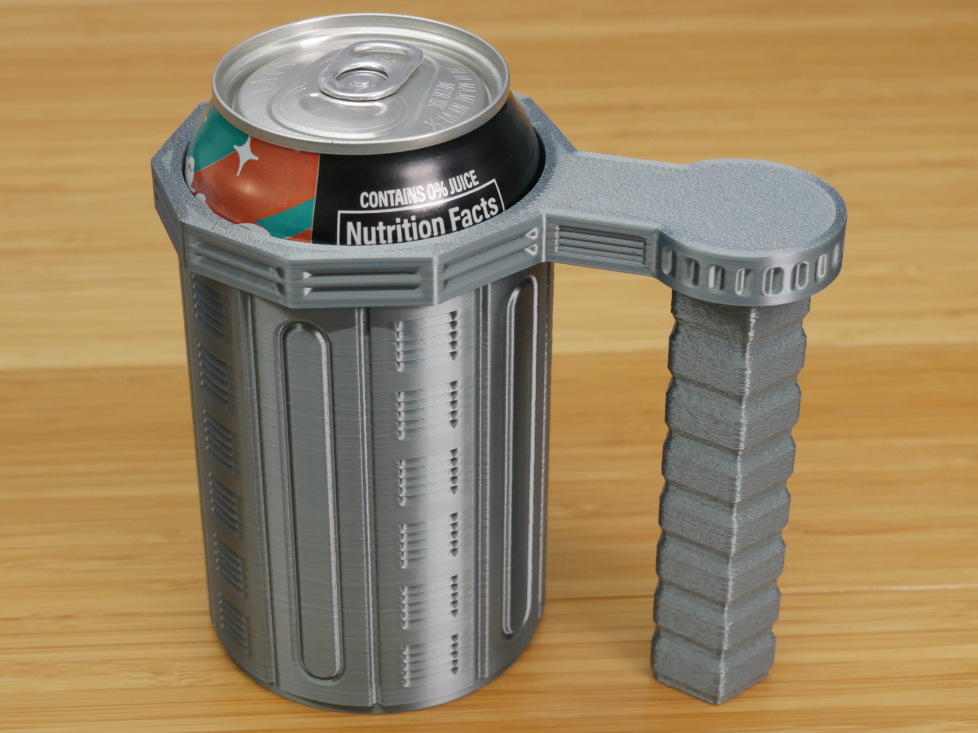 12oz Can Holder with Scifi Greeble Design