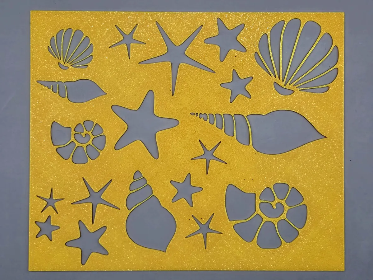 Pochoir motif coquillages d'été
