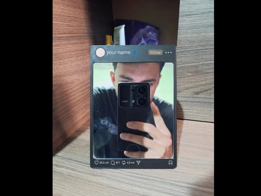 marco de espejo de instagram personalizable