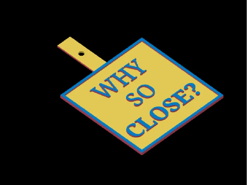 Funny License Plate Sign "Why So Close?"