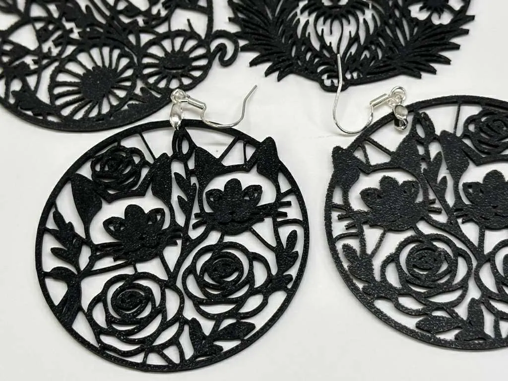 Cat Kitten Earrings or Coaster view 4
