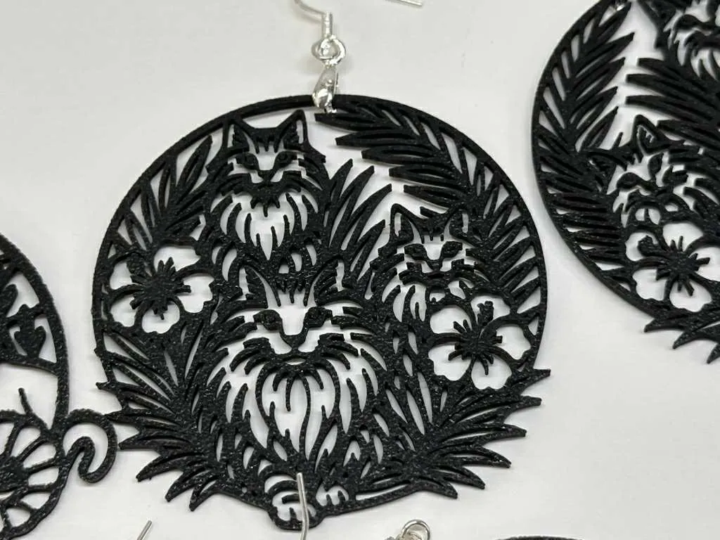 Cat Kitten Earrings or Coaster view 3