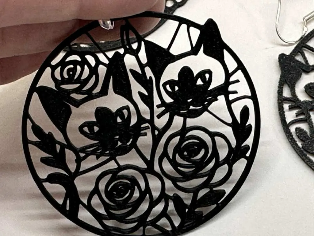 Cat Kitten Earrings or Coaster view 2