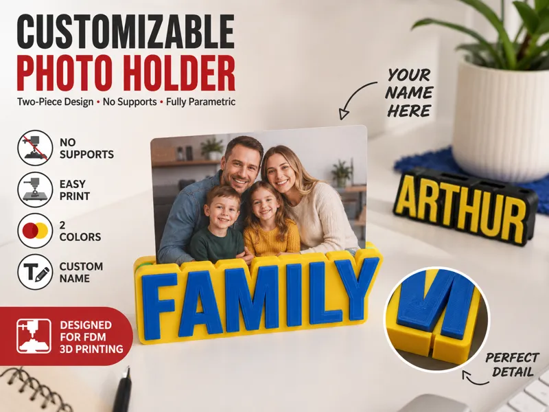 Custom Name Photo Holder - Parametric